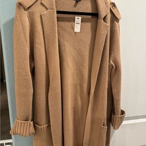 Talbots Tan Open-Front Cardigan